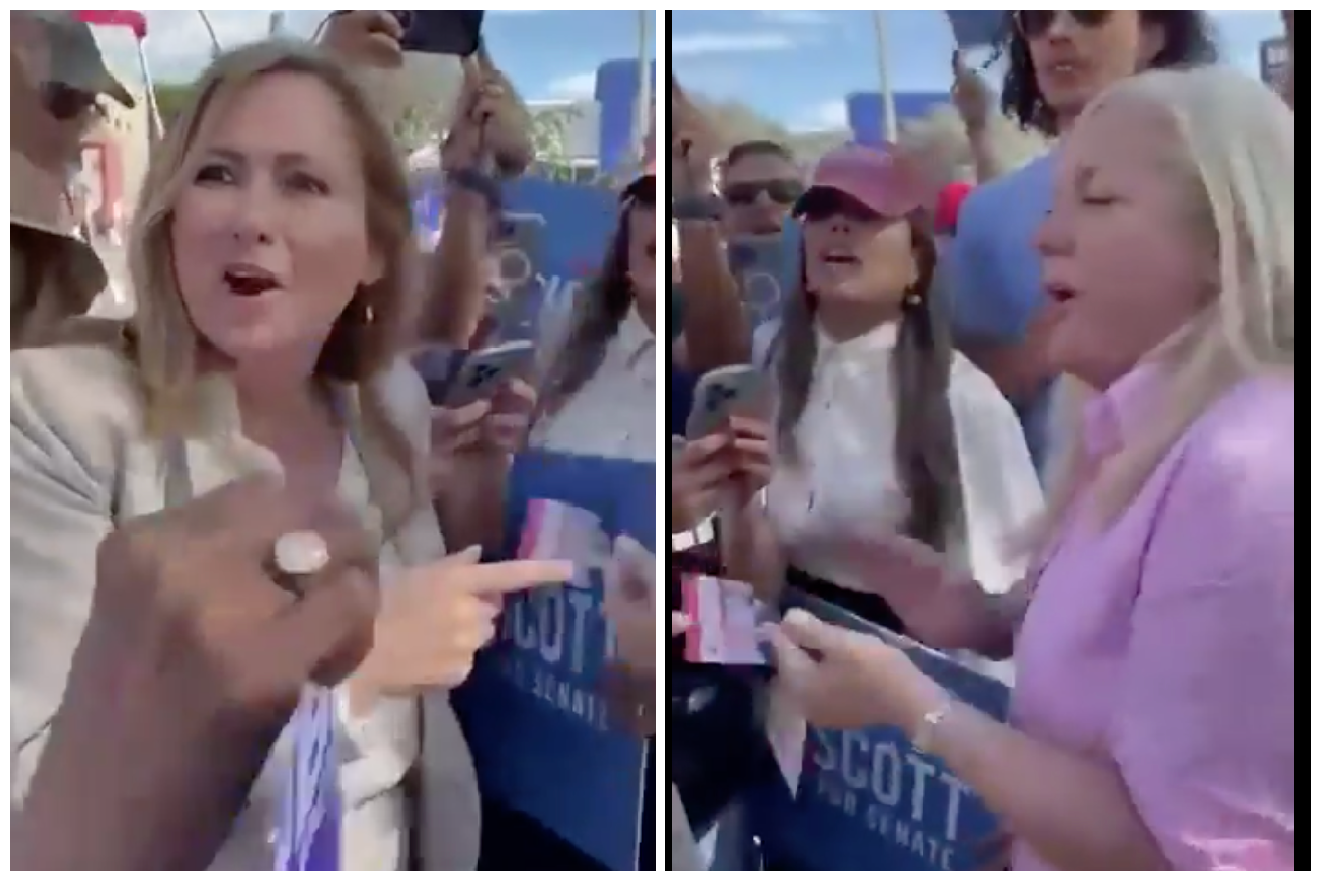 Alina Garcia joins ‘angry mob’ to heckle Democrat candidate at early voting