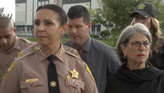 Sheriff Rosie muscles Mayor Daniella out of the way at MIA crash presser